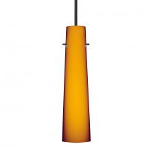 Besa Lighting 1BT-567480-BK - Besa Camino Pendant Black Amber Matte 1x40W 40W MAX E12 Base