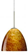 Besa Lighting 1BT-757218-LED-SN - Besa Sasha LED Pendant 1Bt Amber Cloud Satin Nickel 1x9W LED