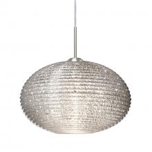 Besa Lighting 1JC-4912GL-SN-L - Besa Pendant Pape 10 Satin Nickel Glitter 1x75W Medium Base, 15Ft. Cord