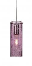 Besa Lighting 1JC-JUNI10PL-SN - Besa, Juni 10 Cord Pendant, Plum Bubble, Satin Nickel, 1x60W Medium Base