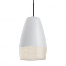 Besa Lighting 1JT-ABU12WH-BR - Abu 12 Cord Pendant, White/Glitter, Bronze Finish, 1x60W Medium base