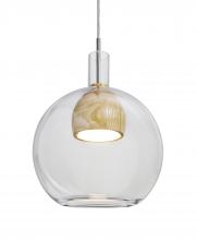 Besa Lighting 1JT-BENJICLNA-LED-SN - Besa, Benji Cord Pendant, Clear/Natural, Satin Nickel Finish, 1x9W LED