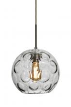 Besa Lighting 1JT-BOMYCL-EDIL-BR - Besa Bombay Cord Pendant, Clear, Bronze Finish, 1x8W LED Filament