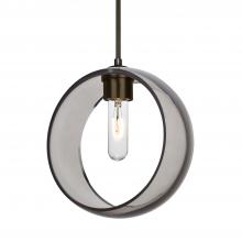 Besa Lighting 1JT-MANASM-BR-NI - Besa Mana Pendant, Smoke, Bronze Finish, 1x60W Medium Base