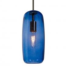 Besa Lighting 1JT-PINOT13BL-BR - Besa, Pinot 13 Cord Pendant, Blue Bubble, Bronze FInish 1x60W Incandescent