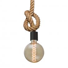 Besa Lighting 1JT-SOLO-EDIL-BK-L - Besa Solo Rope Pendant, Black, 1x4W LED Filament, 15Ft. Cord