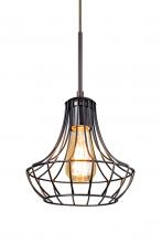 Besa Lighting 1JT-SPEZ07-EDIL-BR - Besa Pendant Spezza 7 Bronze 1x8W LED Filament