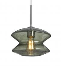 Besa Lighting 1JT-ZENMS-EDIL-SN - Besa, Zen Cord Pendant, Moss Bubble, Satin Nickel Finish, 1x8W LED Filament