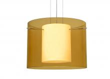 Besa Lighting 1KG-G00707-LED-SN - Besa Pahu 16 LED Pendant 1Kg Transparent Armagnac/Opal Satin Nickel 1x11W LED