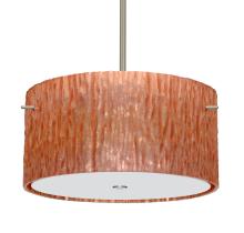 Besa Lighting 1KT-4008CS-LED-SN - Besa Tamburo 16 Pendant Stone Copper Foil Satin Nickel 3x11W LED