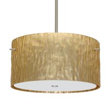 Besa Lighting 1KT-4008GS-LED-SN - Besa Tamburo 16 Pendant Stone Gold Foil Satin Nickel 3x11W LED