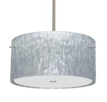 Besa Lighting 1KT-4008SS-LED-SN - Besa Tamburo 16 Pendant Stone Silver Foil Satin Nickel 3x11W LED