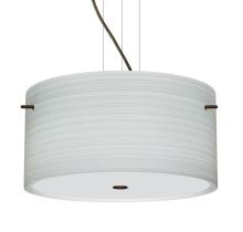 Besa Lighting 1KV-4008KR-LED-BR - Besa Tamburo 16 Pendant Chalk Bronze 3x11W LED