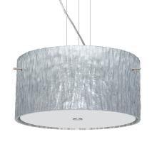 Besa Lighting 1KV-4008SS-LED-SN - Besa Tamburo 16 Pendant Stone Silver Foil Satin Nickel 3x11W LED