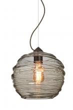 Besa Lighting 1KX-462702-EDIL-BR - Besa Wave 10 Pendant Bronze Smoke 1x8W LED Filament