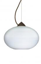 Besa Lighting 1KX-491307-LED-BR - Besa Pape 12 Pendant 1Kx Opal Ribbed LED-Bronze 1x9W LED