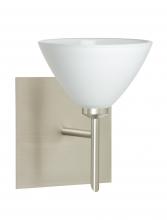 Besa Lighting 1SW-174307-SN-SQ - Besa Wall With SQ Canopy Domi Satin Nickel White 1x40W G9