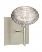 Besa Lighting 1SW-5612GL-LED-SN-SQ - Besa Wall With SQ Canopy Lasso Satin Nickel Glitter 1x5W LED