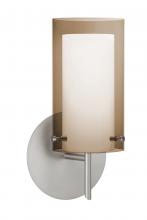 Besa Lighting 1SW-S44007-LED-SN - Besa Pahu 4 Wall 1SW Transparent Smoke/Opal Satin Nickel 1x5W LED