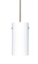 Besa Lighting 1TT-412007-SN - Besa Stem Pendant Stilo 12 Satin Nickel Opal Matte 1x150W Medium Base A21