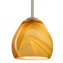 Besa Lighting 1TT-4122HN-LED-SN - Besa Bolla LED Pendant Honey Satin Nickel 1x9W LED