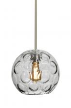 Besa Lighting 1TT-BOMYCL-EDIL-SN - Besa Bombay Cord Pendant, Clear, Satin Nickel Finish, 1x8W LED Filament