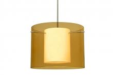 Besa Lighting 1TT-G00707-LED-SN - Besa Pahu 16 LED Pendant 1Tt Transparent Armagnac/Opal Satin Nickel 1x11W LED