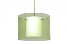 Besa Lighting 1TT-L00707-SN - Besa Stem Pendant Pahu 16 Satin Nickel Transparent Olive/Opal 1x150W Medium Base A21