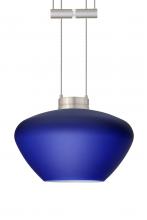 Besa Lighting 1XA-541087-SN - Besa Pendant Peri Satin Nickel Blue Matte 1x50W Halogen