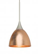 Besa Lighting 1XC-1758CF-SN-L - Besa Divi Pendant, Copper Foil, Satin Nickel, 1x50W Halogen, 15Ft. Cord