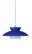 Besa Lighting 1XC-271823-LED-SN - Besa Pendant Trilo 7 Satin Nickel Blue Matte 1x5W LED