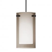 Besa Lighting 1XC-S44007-BK - Besa Pendant Pahu 4, Black Finish, Transparent Smoke/Opal 1x35W MAX GY6.35 Base