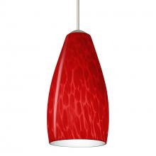 Besa Lighting 1XT-7198RC-SN - Besa, Karli Cord Pendant, Red Cloud, Satin Nickel Finish, 1x50W MAX GY6.35 Base