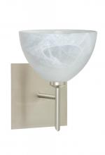 Besa Lighting 1SW-467952-LED-SN-SQ - Besa Wall With SQ Canopy Brella Satin Nickel Marble 1x5W LED