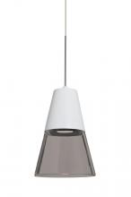 Besa Lighting 1XP-TIMO6WS-LED-SN - Besa, Timo 6 Cord Pendant,Smoke/White, Satin Nickel Finish, 1x9W LED