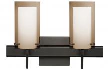 Besa Lighting 2SW-S44007-BR-SQ - Besa Pahu 4 Wall With SQ Canopy 2SW Transparent Smoke/Opal Bronze 2x40W G9