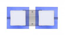 Besa Lighting 2WS-773592-SN - Besa Wall Alex Satin Nickel Opal/Blue 2x50W G9