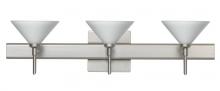 Besa Lighting 3SW-117607-SN-SQ - Besa Wall With SQ Canopy Kona Satin Nickel White 3x40W G9