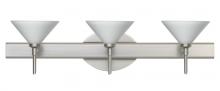 Besa Lighting 3SW-117607-SN - Besa Wall Kona Satin Nickel White 3x40W G9