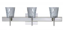 Besa Lighting 3SW-5125SF-CR-SQ - Besa Wall With SQ Canopy Nico 4 Chrome Stone Silver Foil 3x40W G9