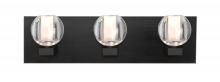 Besa Lighting 3WF-BOCACL-BK - Besa, Boca Vanity, Clear, Black Finish, 3x40W G9 Base