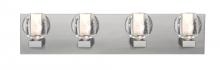 Besa Lighting 4WF-BOCABB-LED-SN - Besa, Boca Vanity, Clear Bubble, Satin Nickel Finish, 4x5W LED