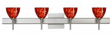 Besa Lighting 4SW-185841-LED-SN-SQ - Besa Divi Wall With SQ Canopy 4SW Garnet Satin Nickel 4x5W LED