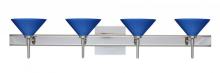 Besa Lighting 4SW-282484-CR-SQ - Besa Wall With SQ Canopy Kona Chrome Blue Starpoint 4x40W G9