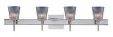 Besa Lighting 4SW-512500-CR-SQ - Besa Wall With SQ Canopy Nico 4 Chrome Clear Stone 4x40W G9