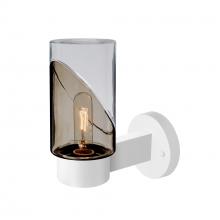 Besa Lighting BLINKSM-WALL-WH - Blink Outdoor Sconce, Smoke/Clear, White Finish, 1x60W Medium Base