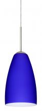 Besa Lighting J-1511CM-LED-SN - Besa Riva 9 LED Pendant J Cobalt Blue Matte Satin Nickel 1x9W LED