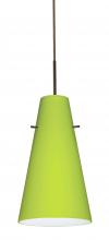 Besa Lighting J-412435-LED-BR-L - Besa Cierro Pendant For Multiport Canopy Bronze Chartreuse 1x9W LED, 15Ft. Cord