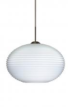 Besa Lighting J-491307-BR - Besa Pendant For Multiport Canopy Pape 12 Bronze Opal Ribbed 1x75W Medium Base