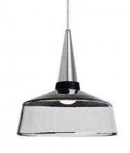 Besa Lighting J-BARON10BK-LED-SN - Besa, Baron 10 Cord Pendant for Mulitport Canopy, Black/Clear, Satin Nickel Finish, 1